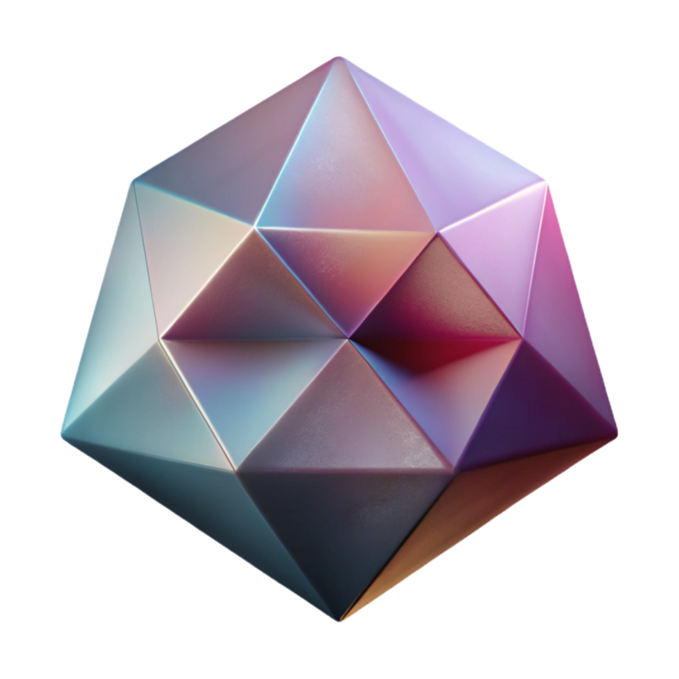 magnificent abstract Geometric Gradient Shape Isolated with Soft Lighting premium png