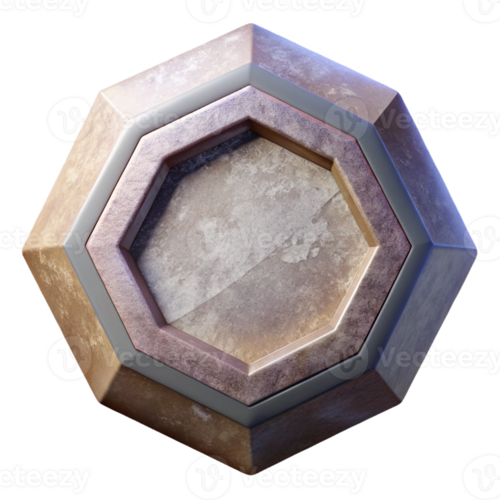 vibrant classic Geometric Hexagon Isolated on Transparent Background original png