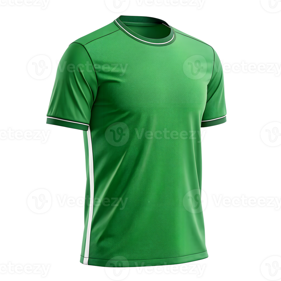 Green athletic shirt displayed on white background png