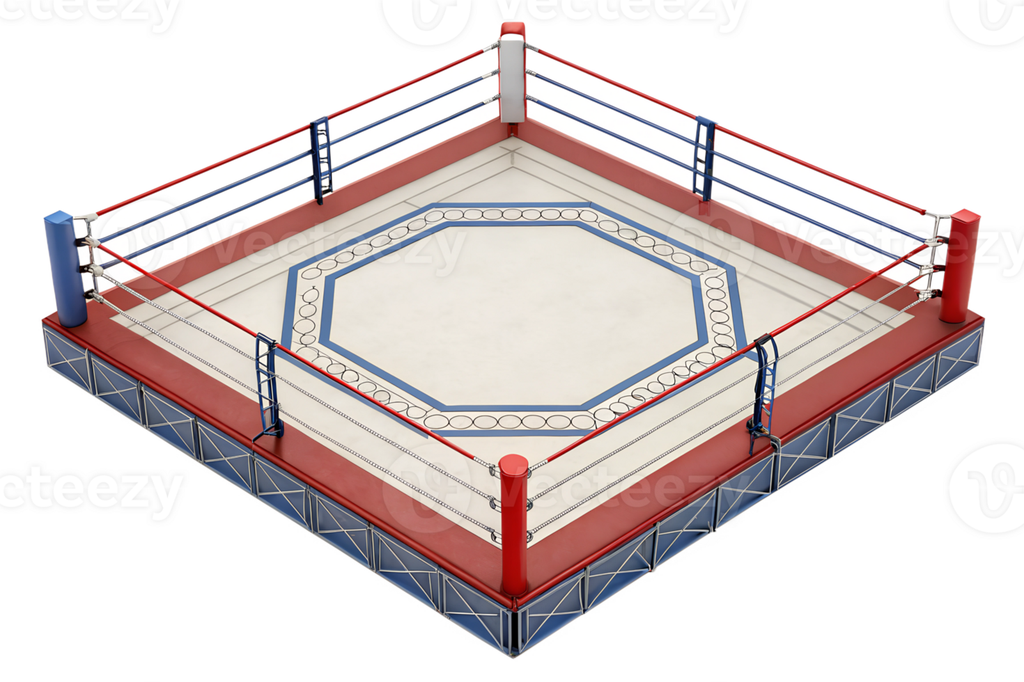 Boxing ring setup for a competition event png