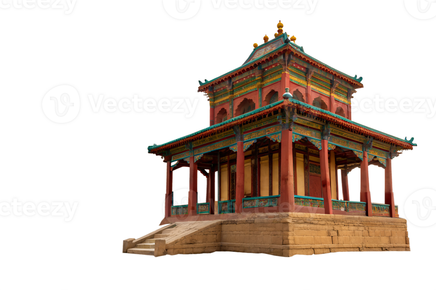 Intricate historic Asian structure png
