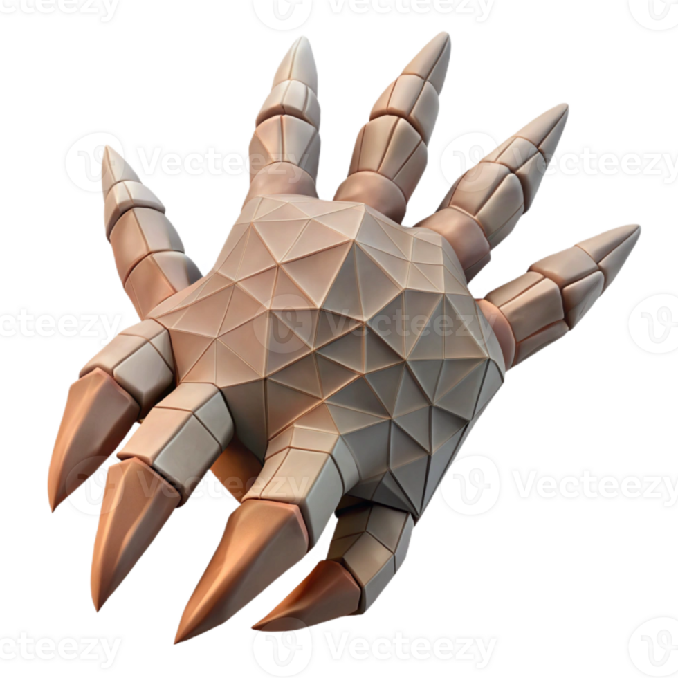 vibrant artistic Geometric Horror Hand Isolated Claw Extended original png