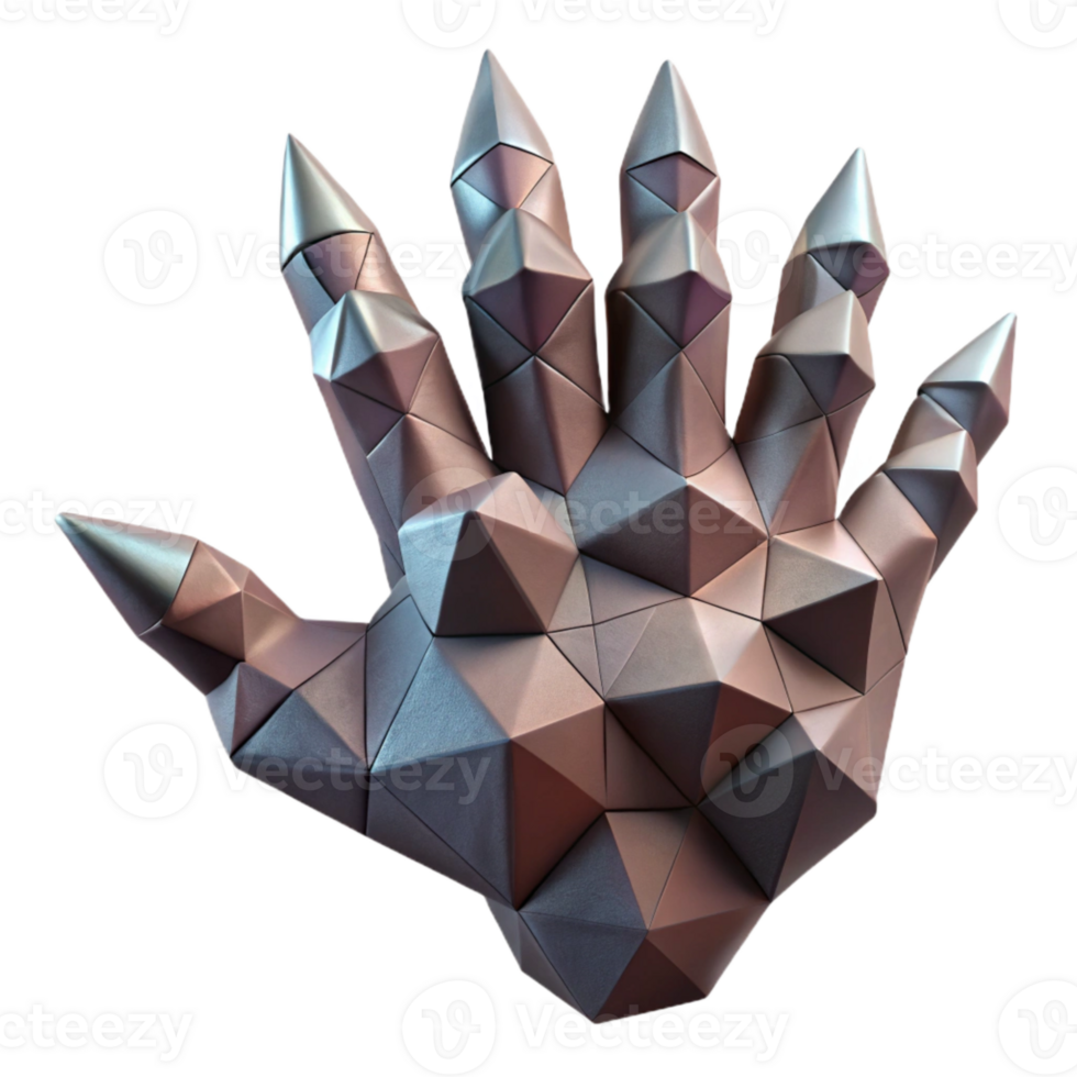 beautiful rustic Geometric Horror Hand Isolated Claw Extended authentic png