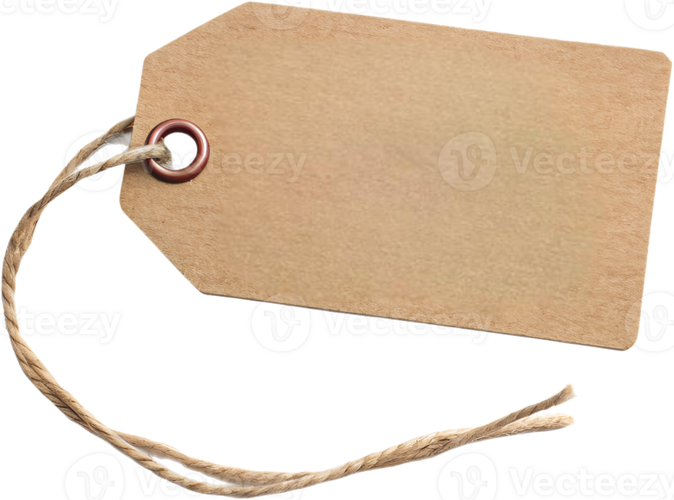 Simple brown tag with twine string for labeling png