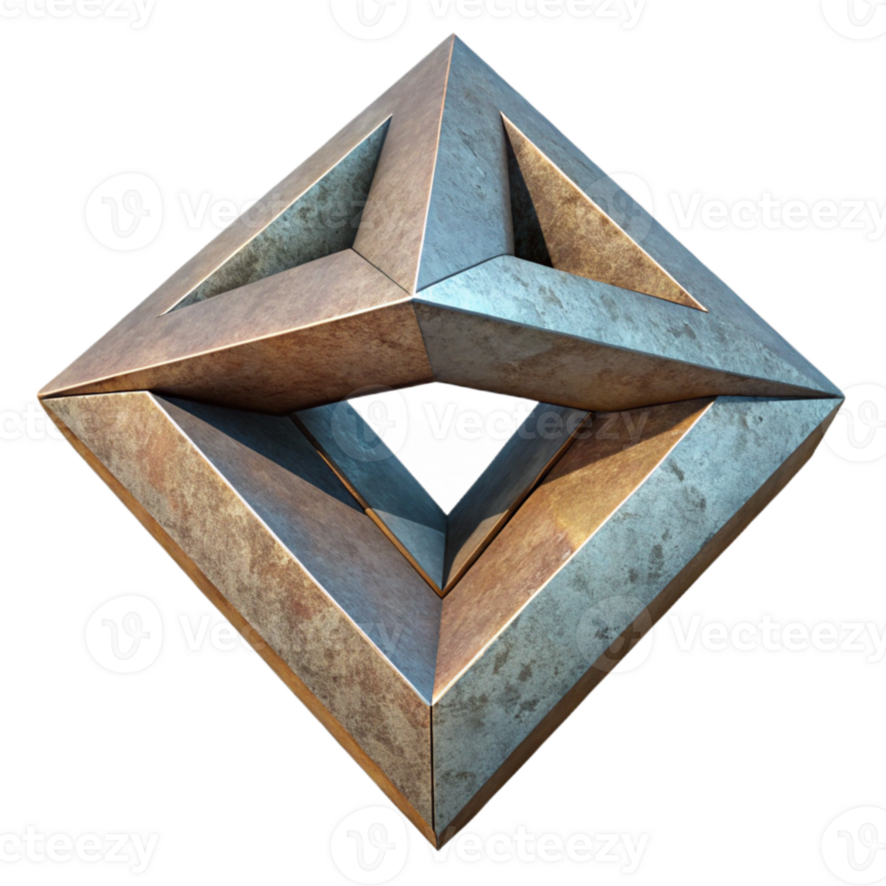impressive artistic Geometric Illusion Isolated with Perspective Angle authentic png