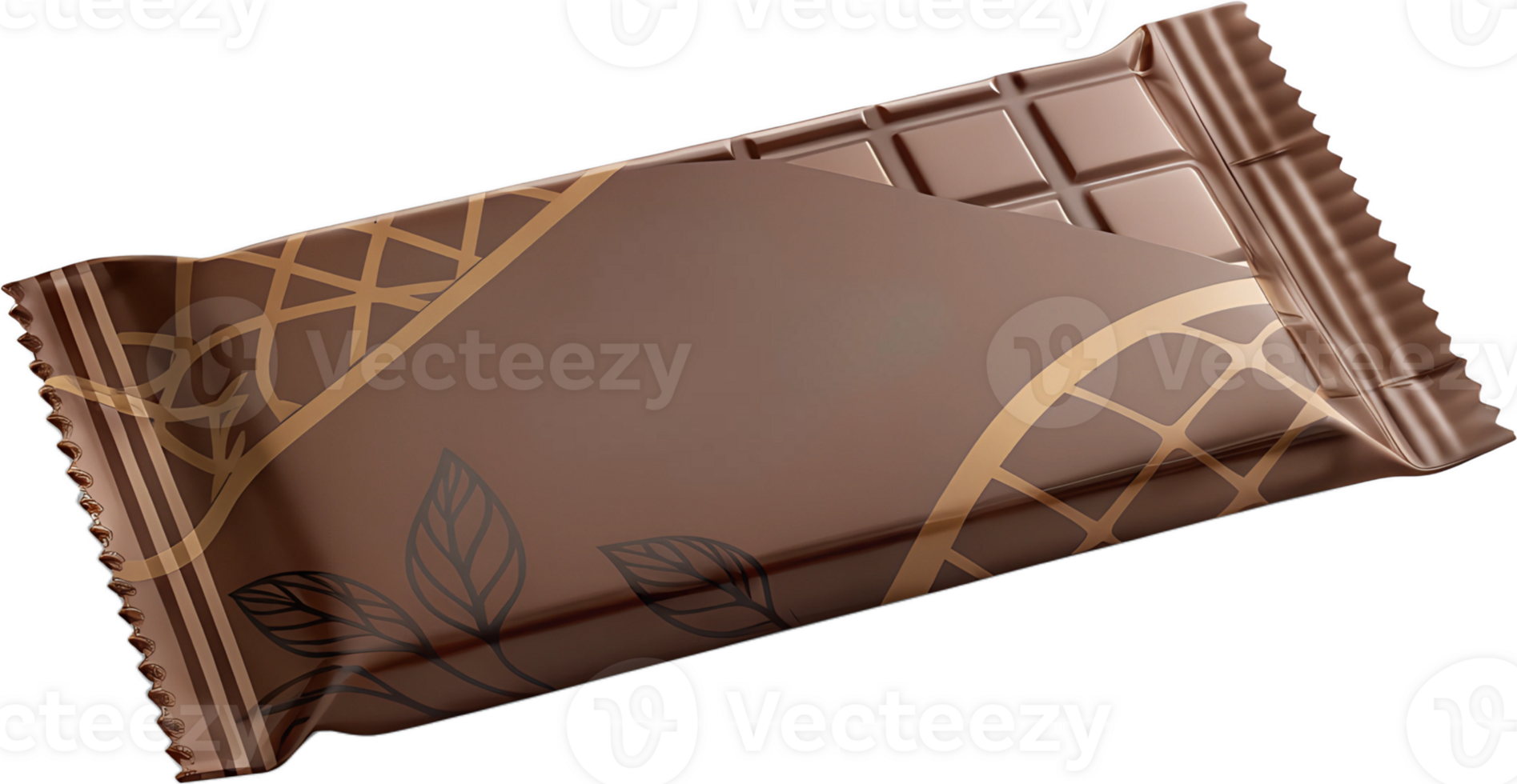 Chocolate bar wrapper design with elegant patterns png