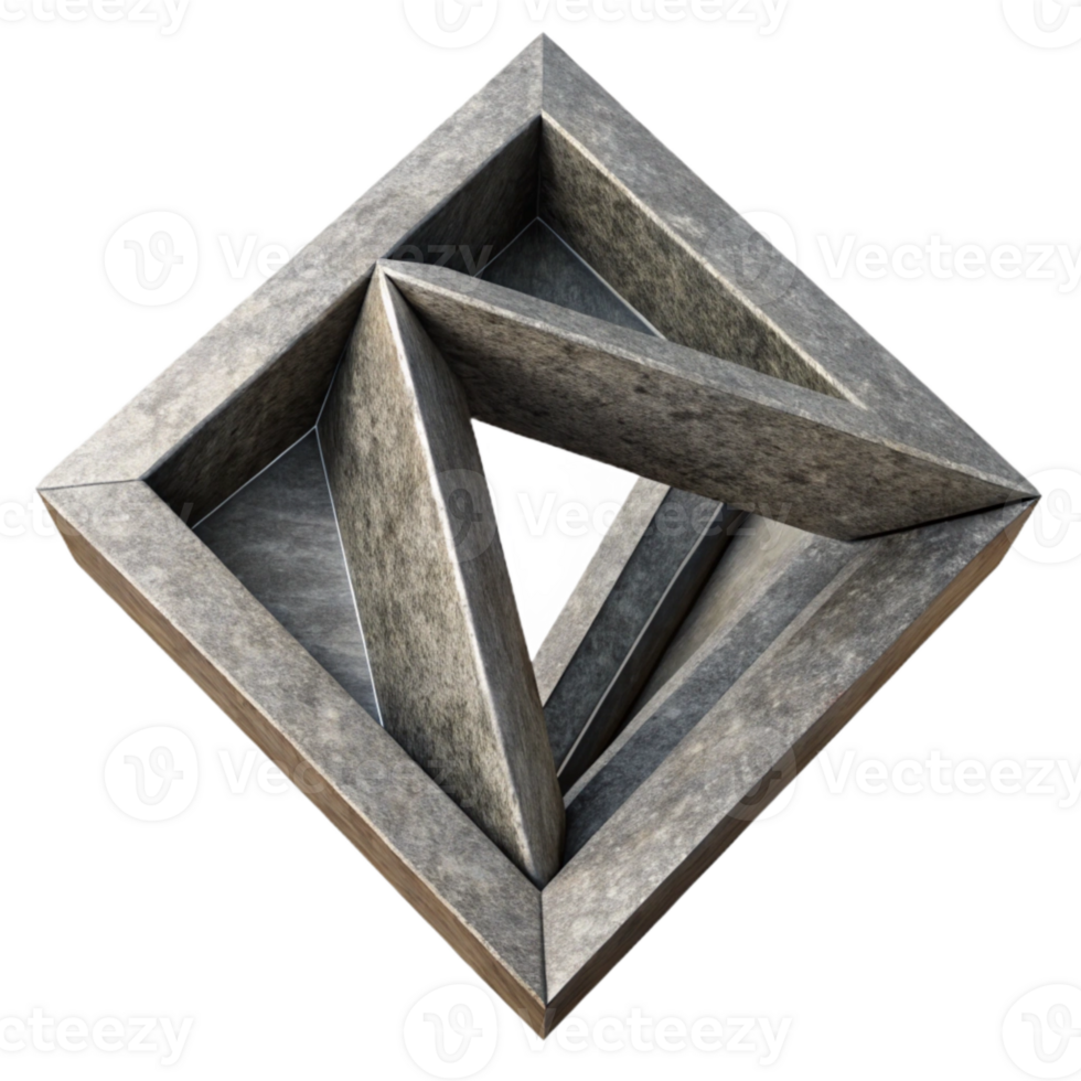 stunning traditional Geometric Illusion Isolated with Perspective Angle authentic png