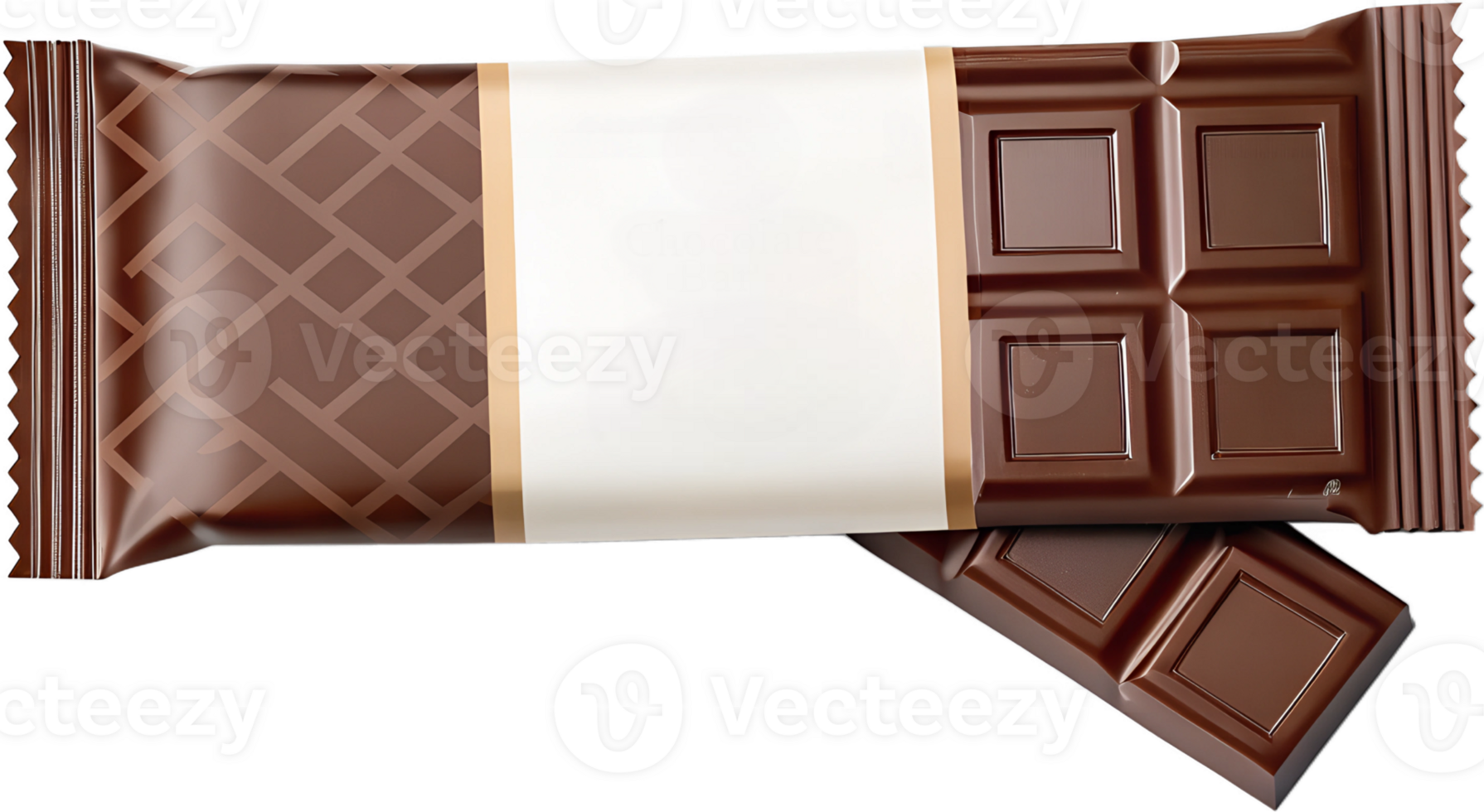 Chocolate bar wrapped in elegant packaging png