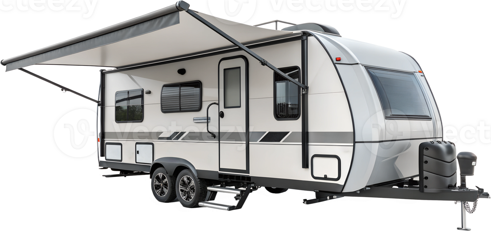 Modern travel trailer for outdoor adventures png