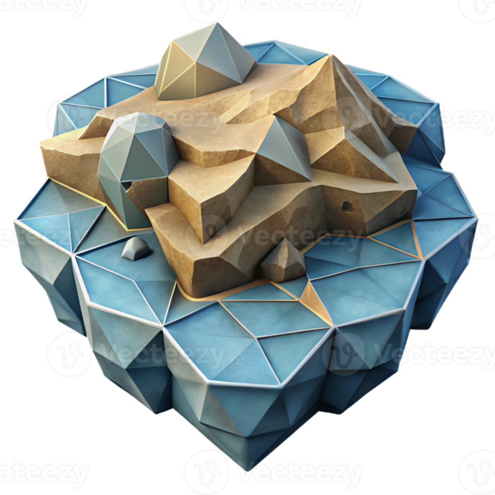 stunning artistic Geometric Island Formation Isolated with Irregular Outline authentic png