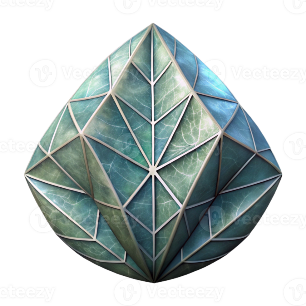 vibrant creative Geometric Leaf Pattern Transparent Background Isolated high resolution png