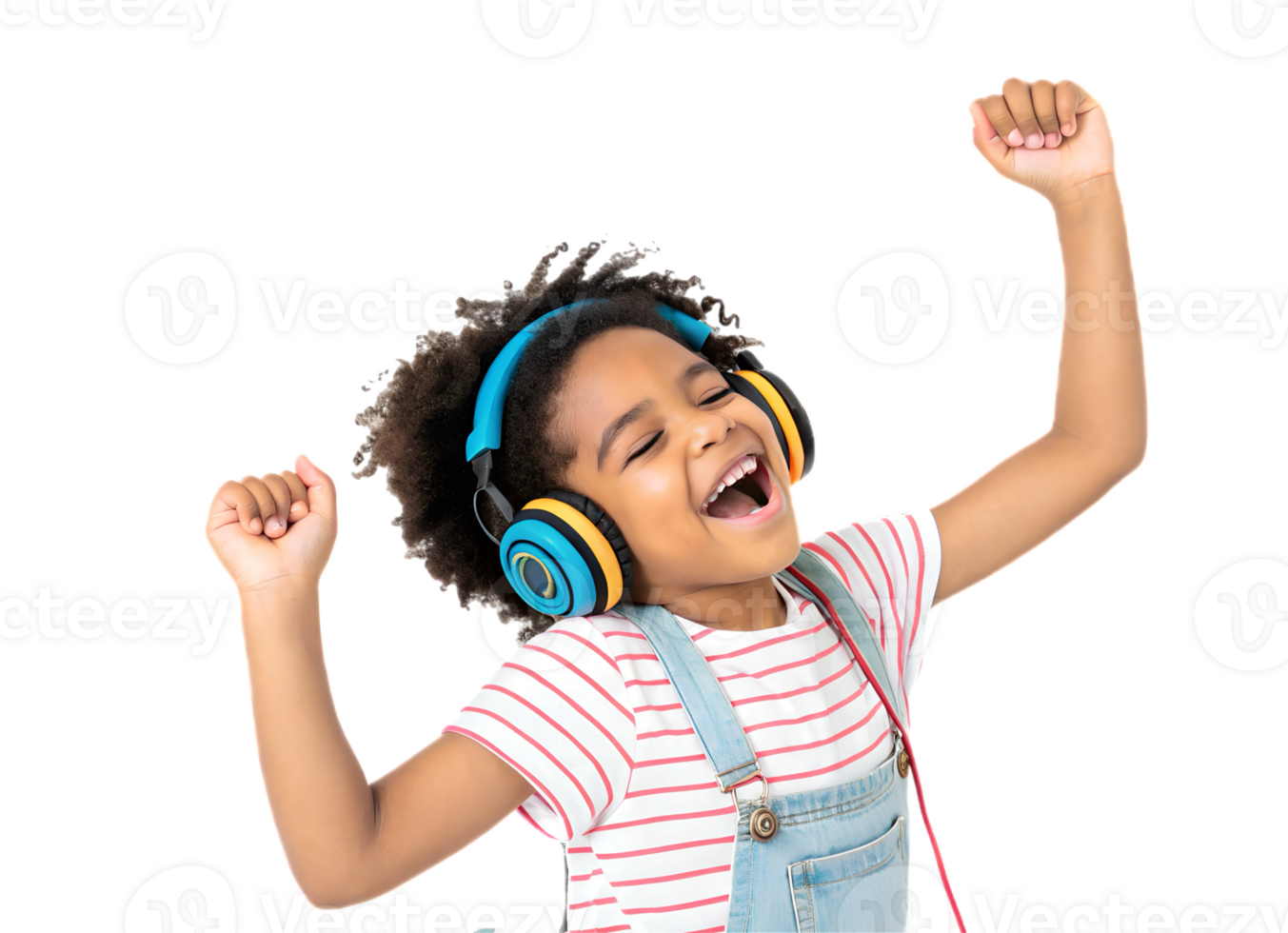 Child enjoying music while dancing joyfully png