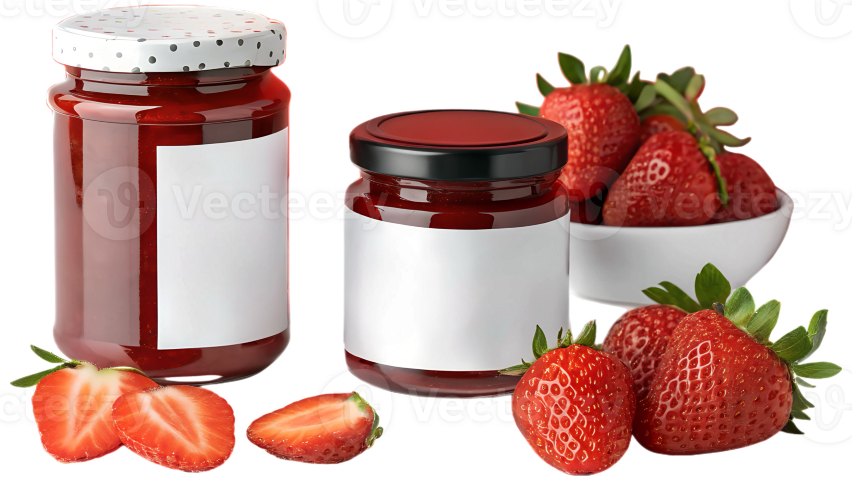Strawberry jam and fresh berries png