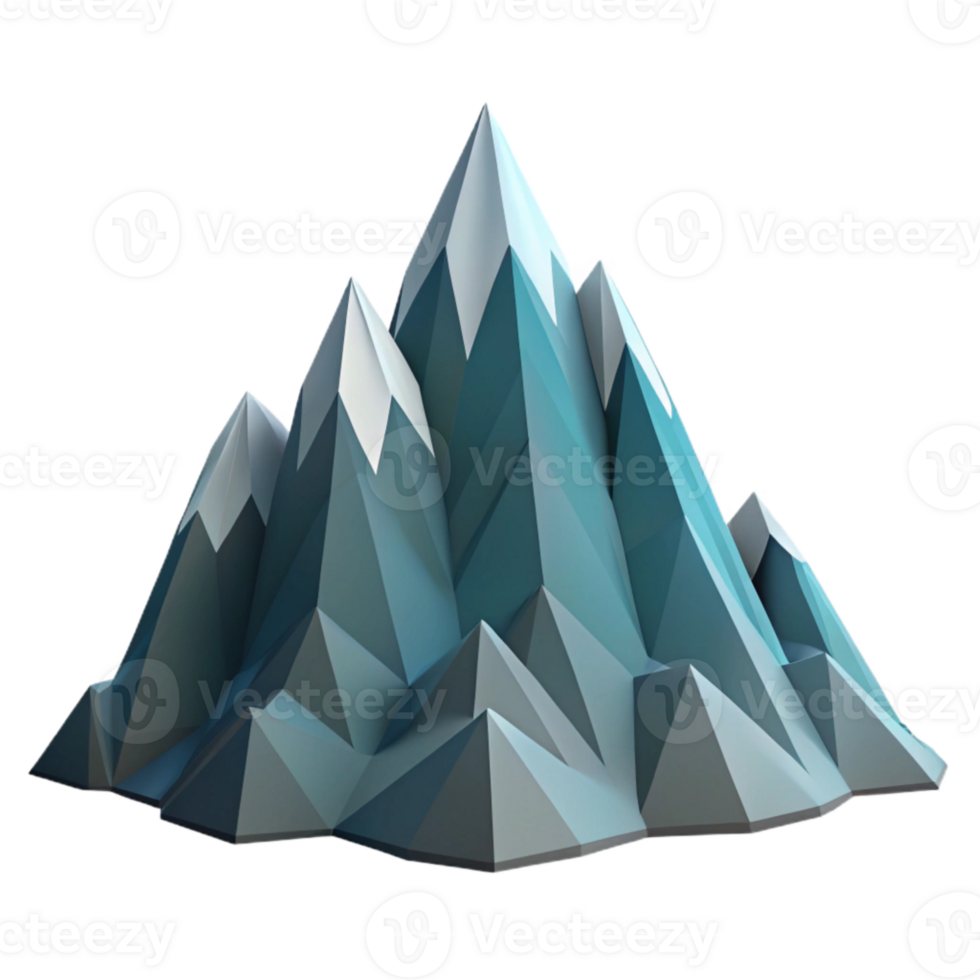 impressive traditional Geometric Mountain Range Low Poly Style Cutout high quality png