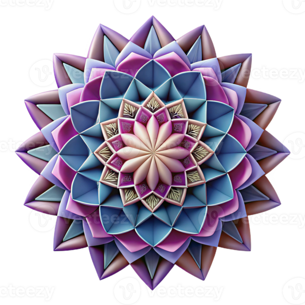 magnificent creative Geometric Mandala Ornament Cutout with Gradient Colors png