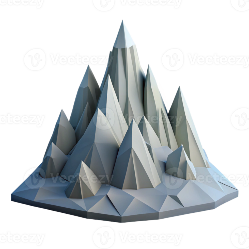 vibrant minimalist Geometric Mountain with Jagged Peaks png