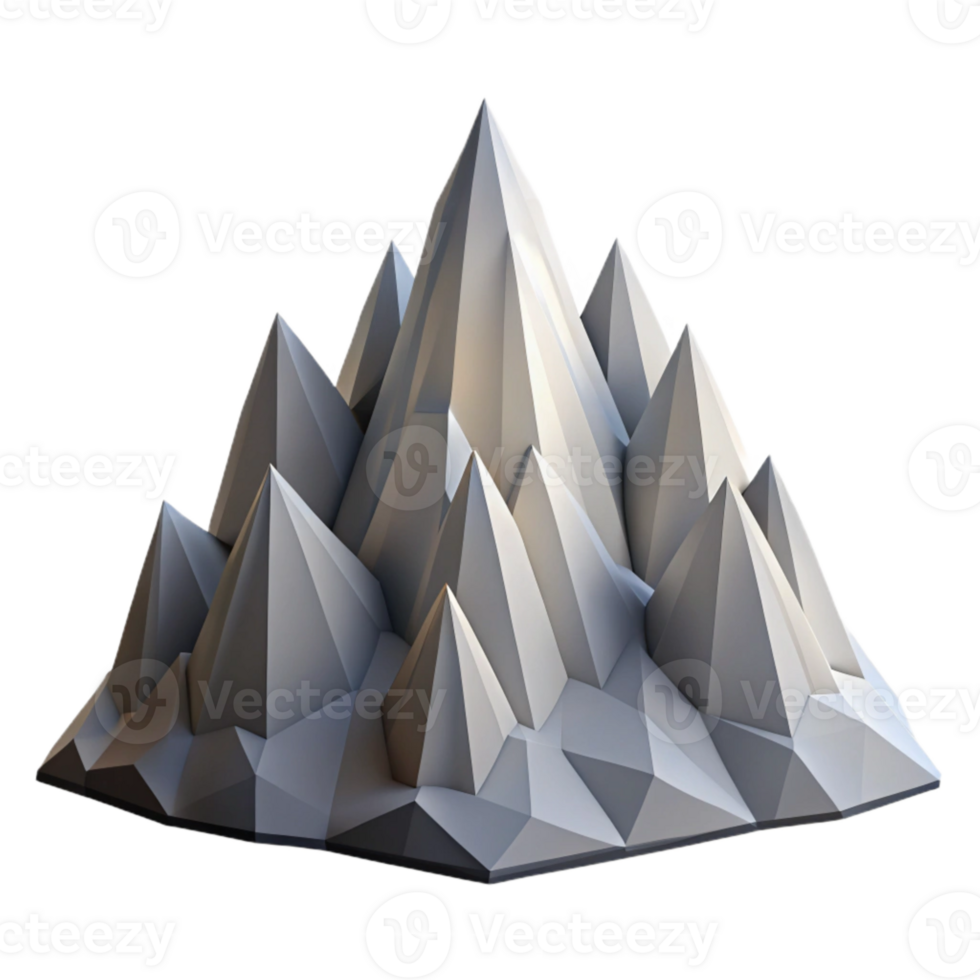 beautiful artistic Geometric Mountain with Jagged Peaks high quality png