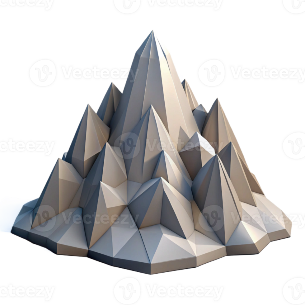 stunning minimalist Geometric Mountain with Low Poly Style authentic png