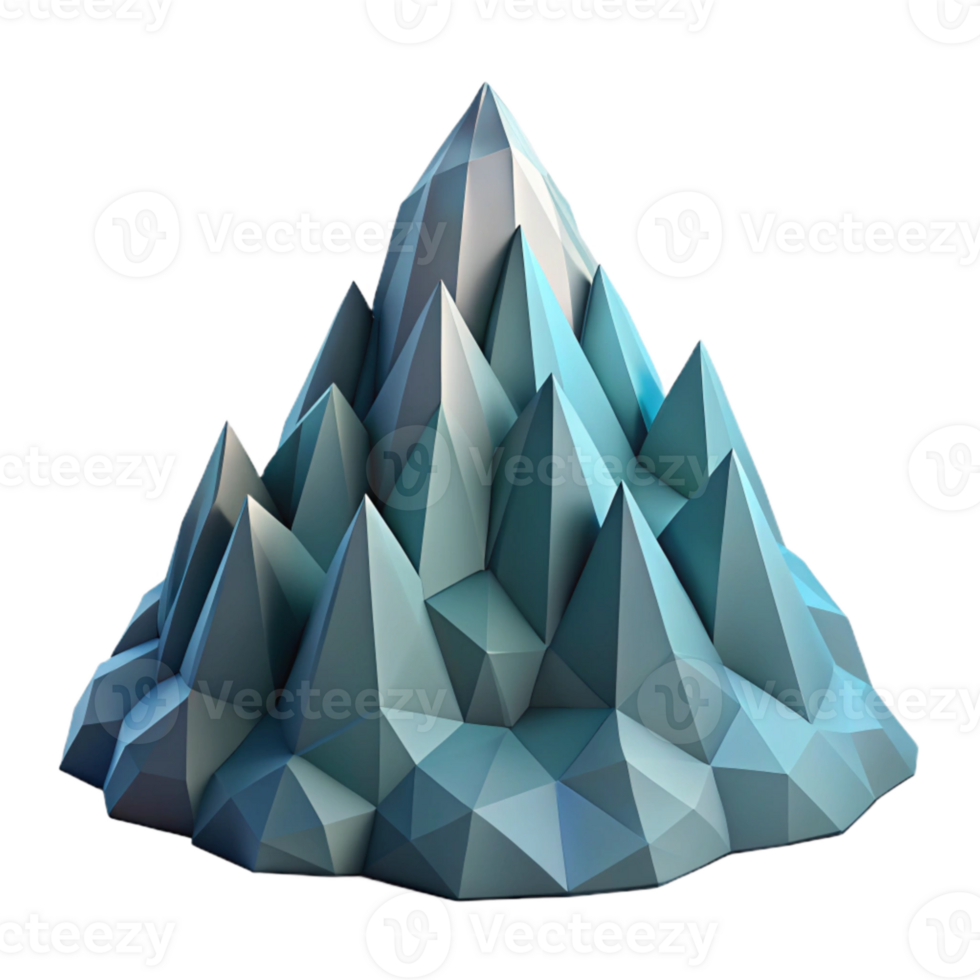 stunning vintage Geometric Mountain with Low Poly Style professional png