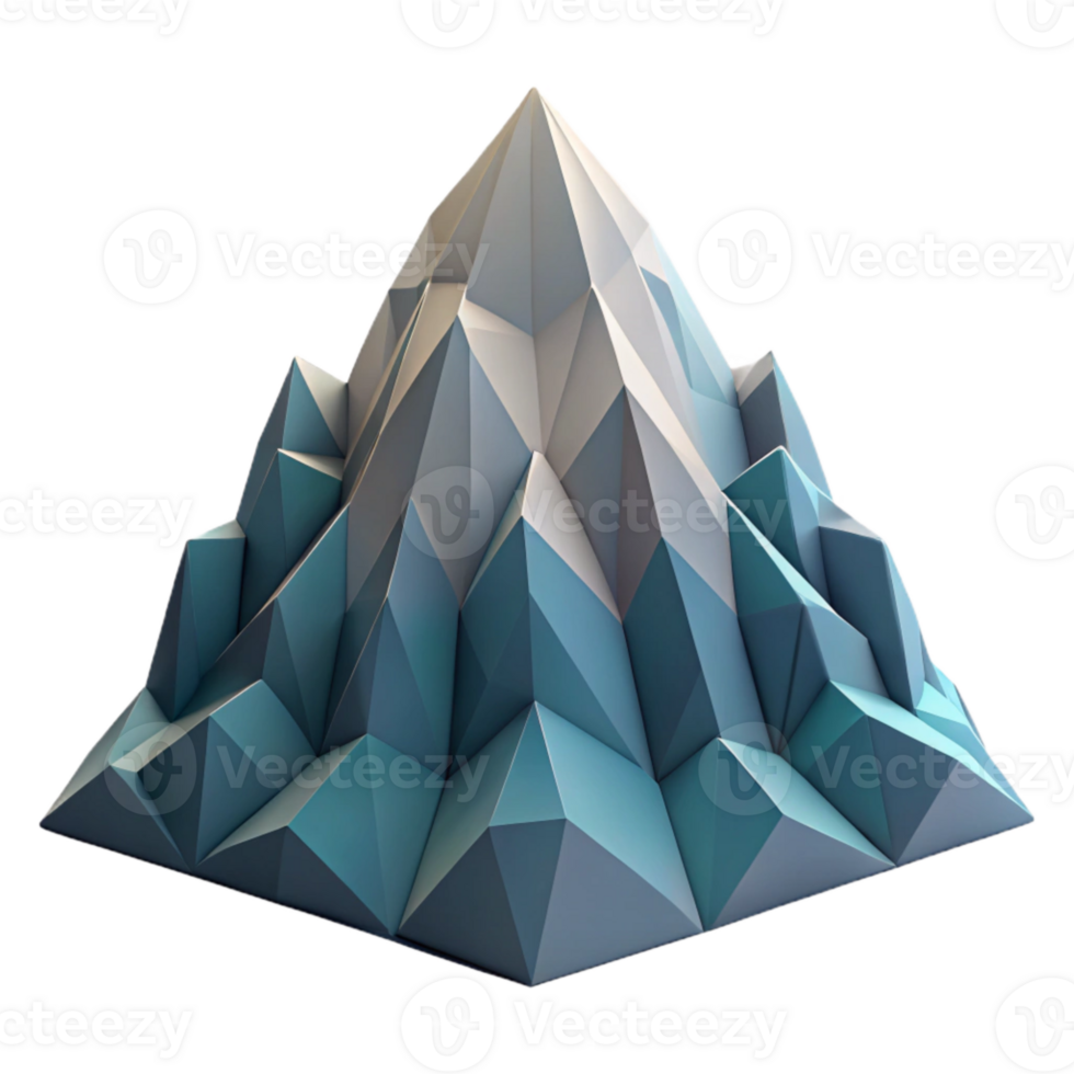 beautiful classic Geometric Mountain with Low Poly Style authentic png
