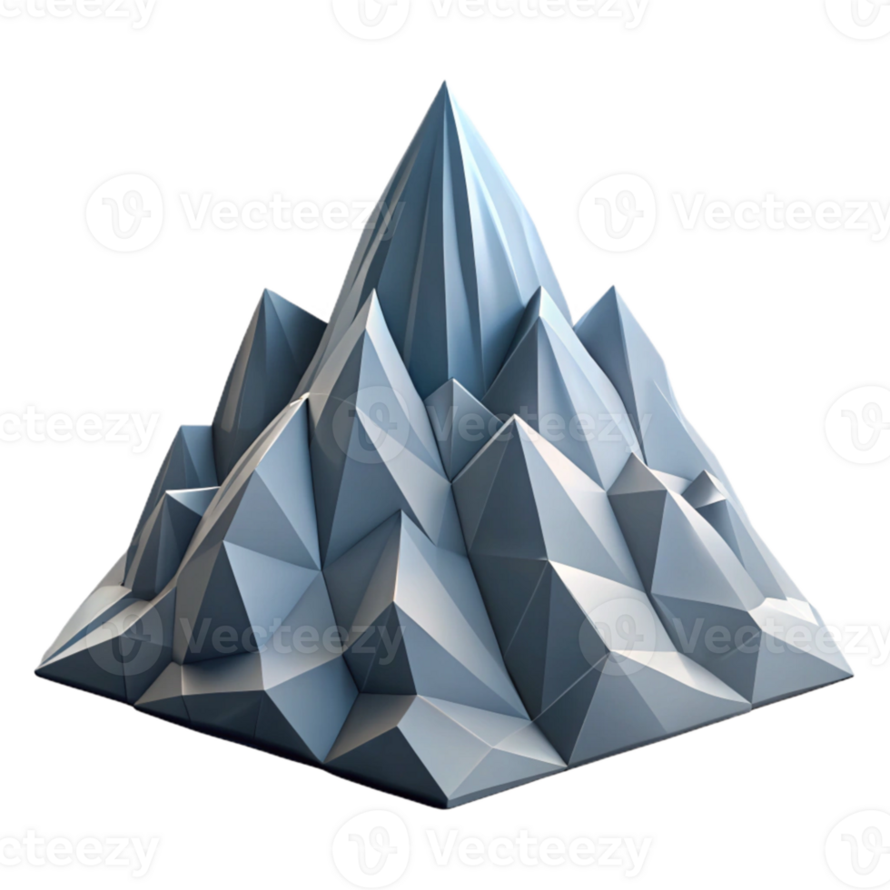 dramatic modern Geometric Mountain with Sharp Edges Transparent Background premium png