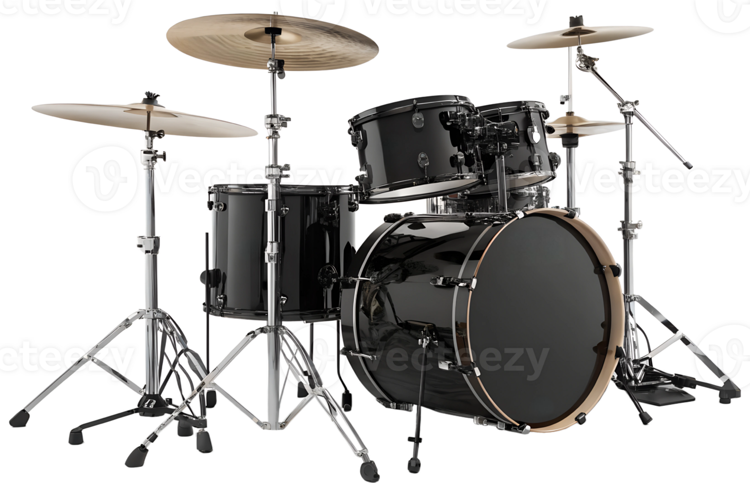 Drum set arranged for a music performance png