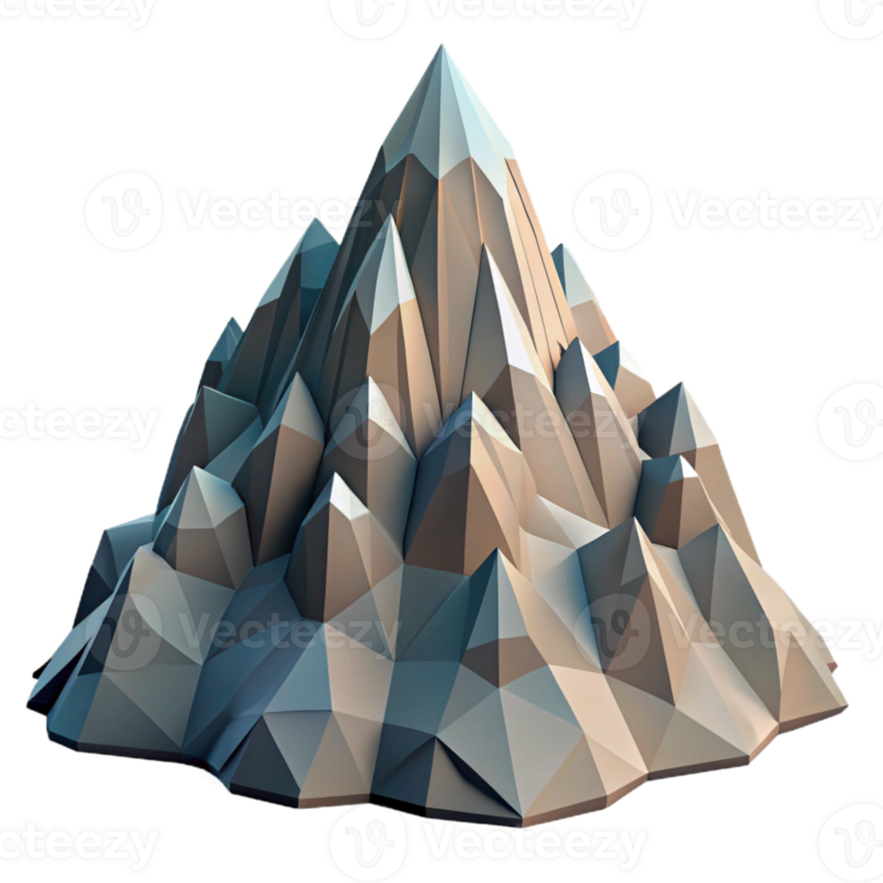 magnificent vintage Geometric Mountain with Low Poly Style detailed png