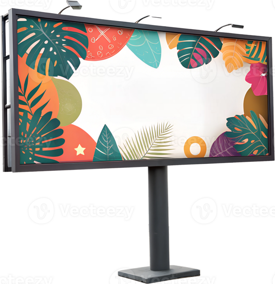 Tropical leaf design billboard png