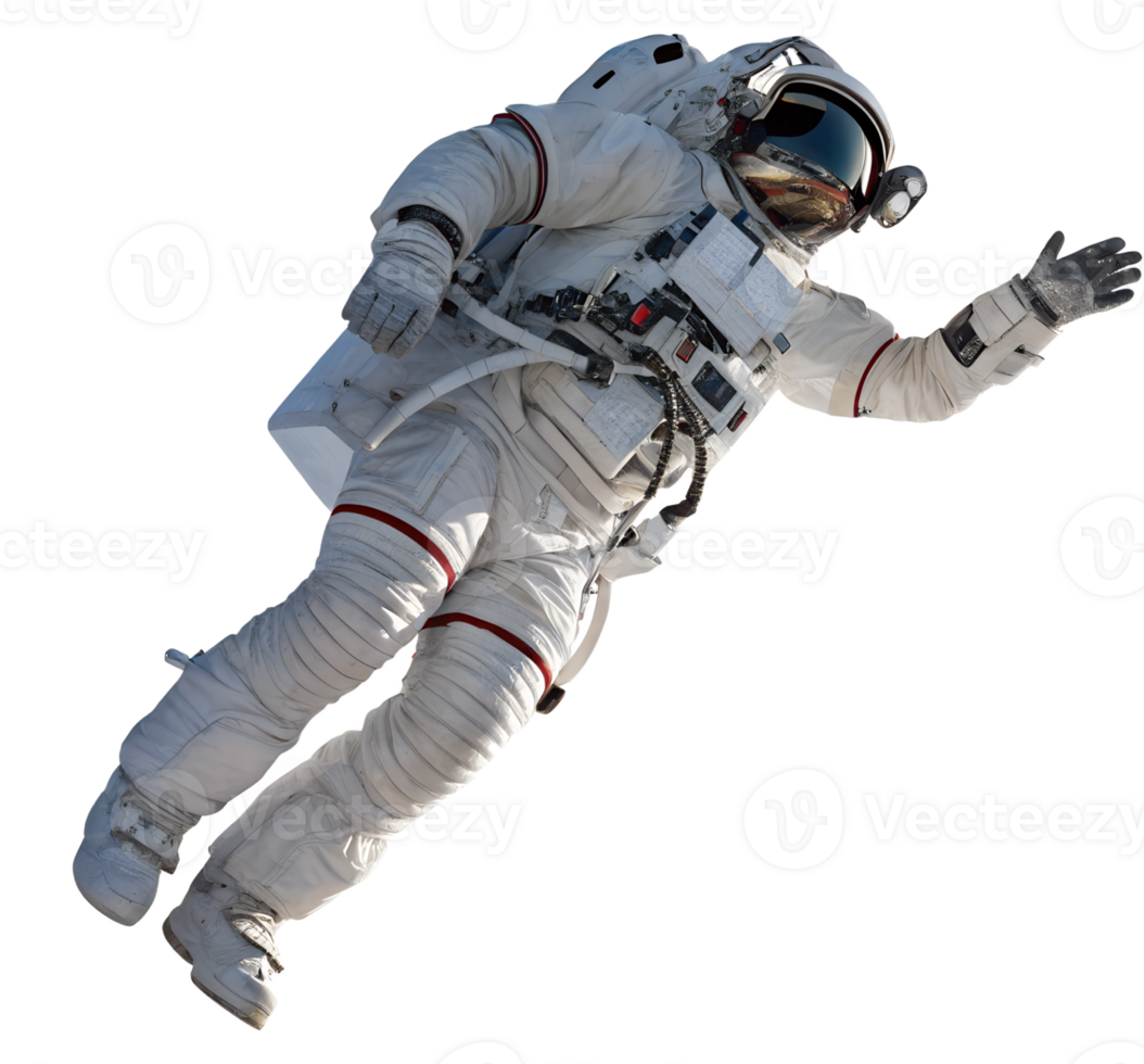 Astronaut floating in outer space during mission png