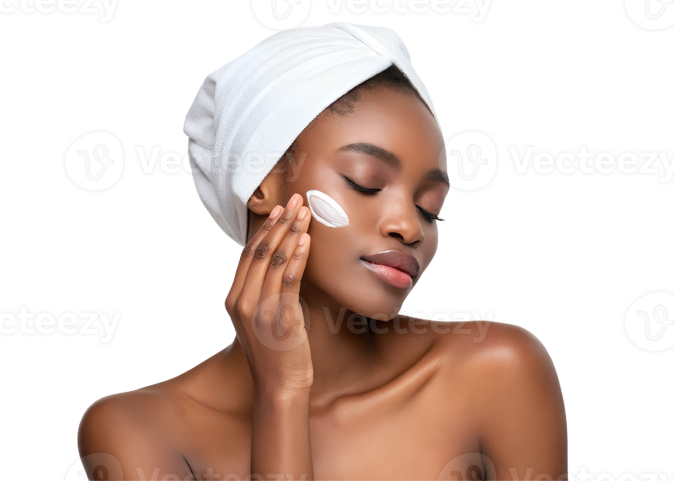 Caring for skin with a beauty treatment routine png