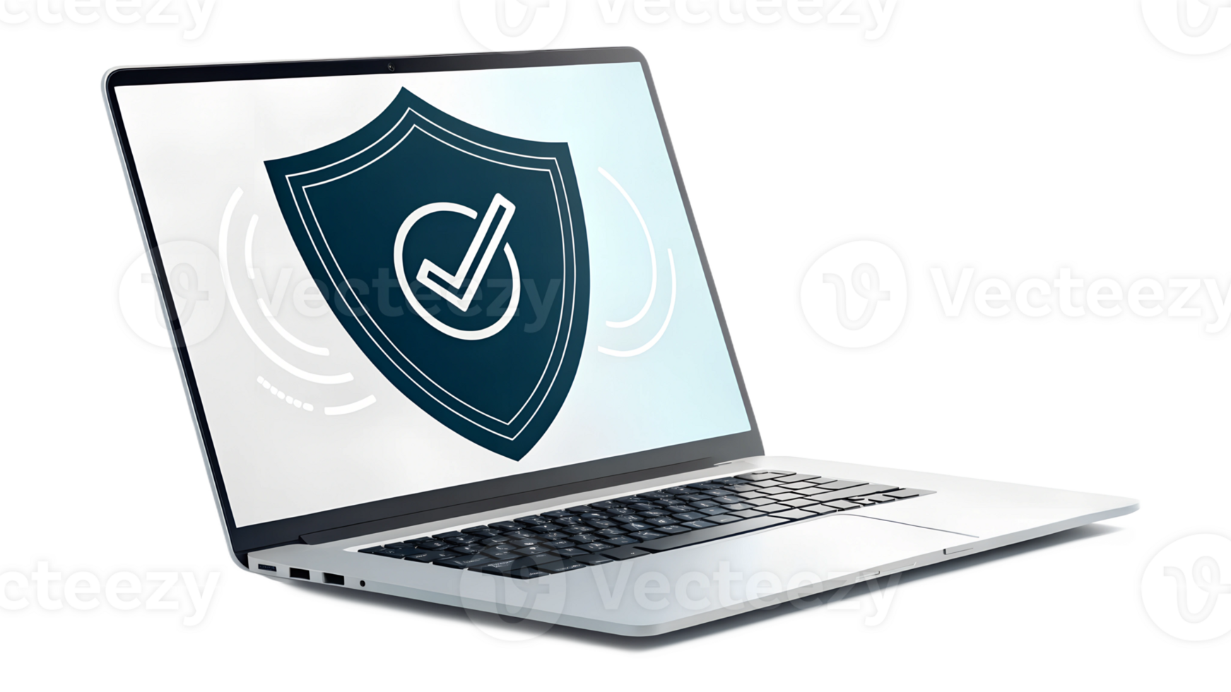 Ensuring digital security with a laptop display png