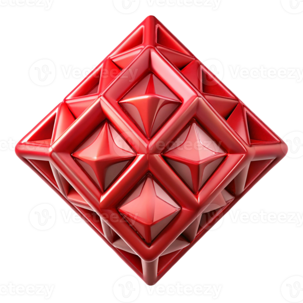 impressive traditional Geometric Pattern Diamonds Red Cutout premium png
