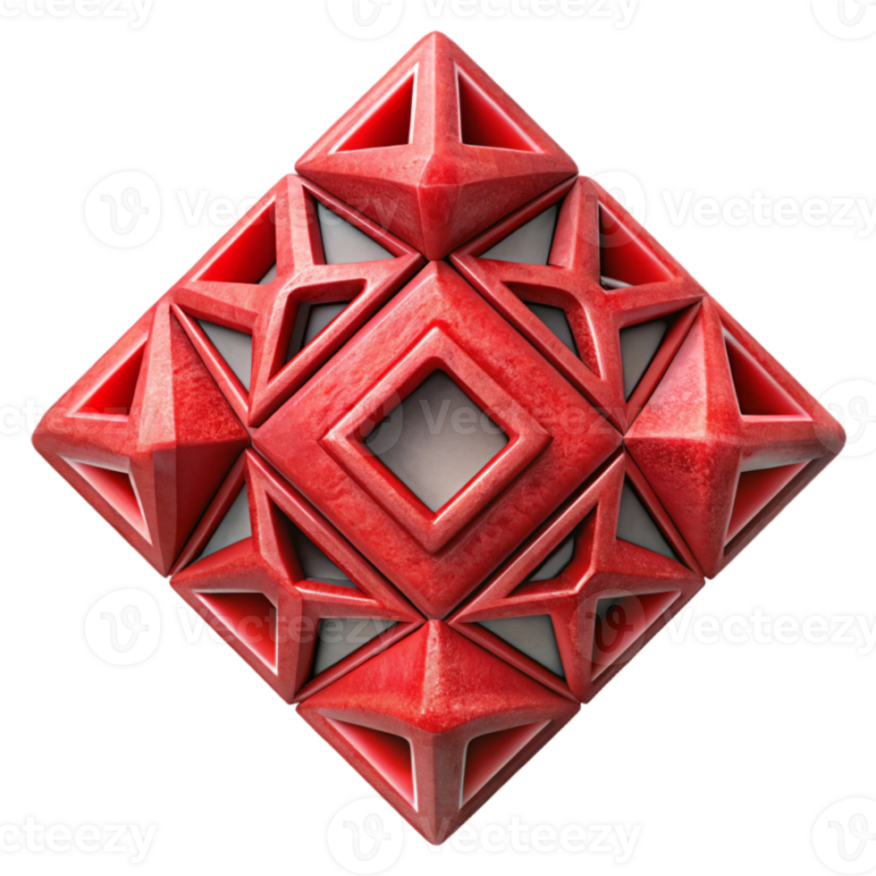 serene artistic Geometric Pattern Diamonds Red Cutout original png