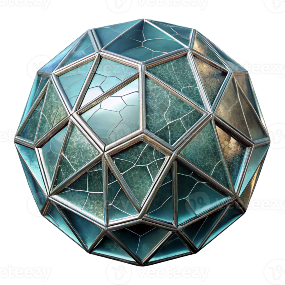 wonderful artistic Geometric Patterns Through Cracked Glass Transparent Background high quality png
