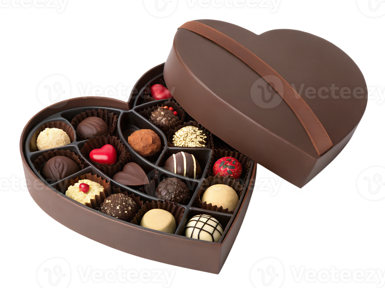 Heart shaped chocolate box for special occasions png