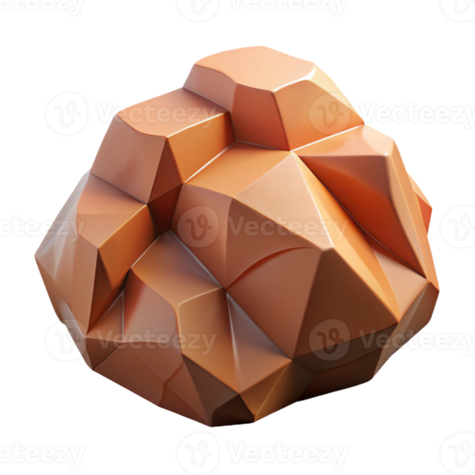 serene modern Geometric Rock Formation Cutout with Warm Tones premium png