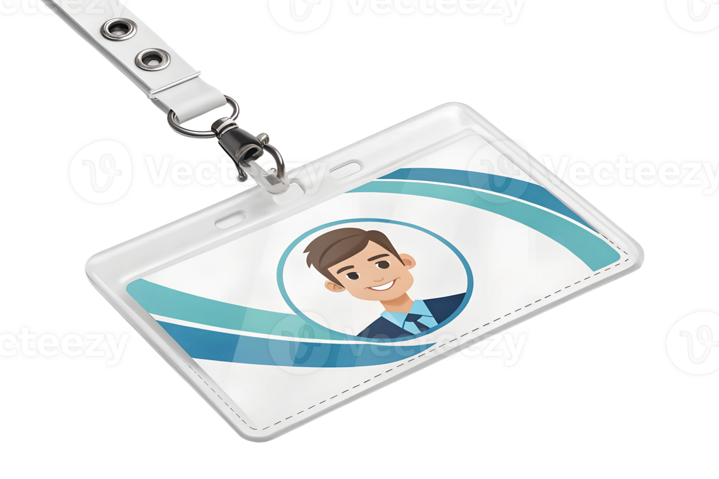 Professional ID badge design with modern graphic png