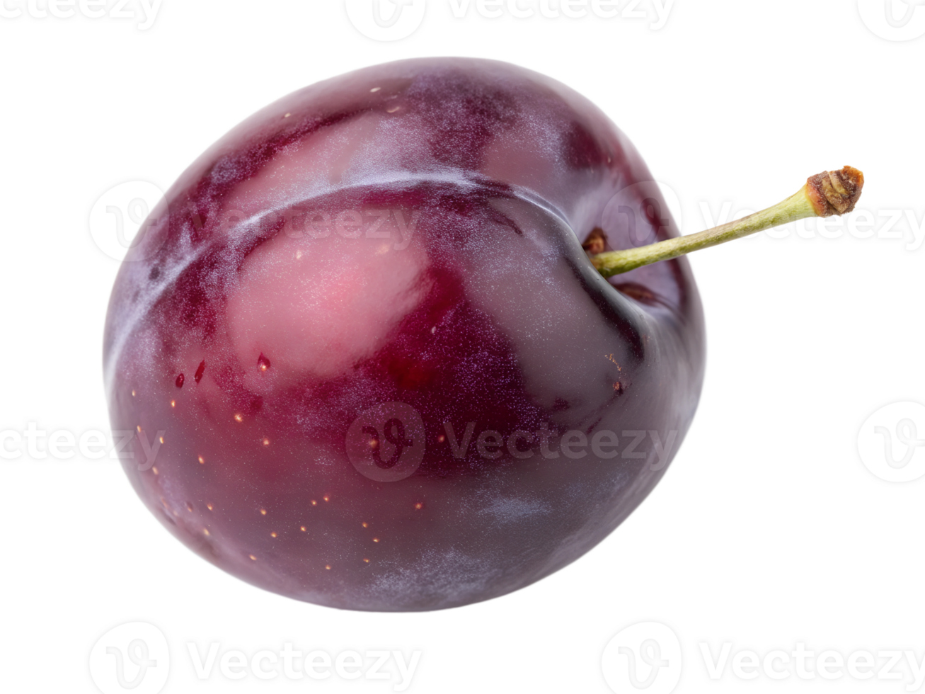 Ripe plum with deep purple skin resting on surface png