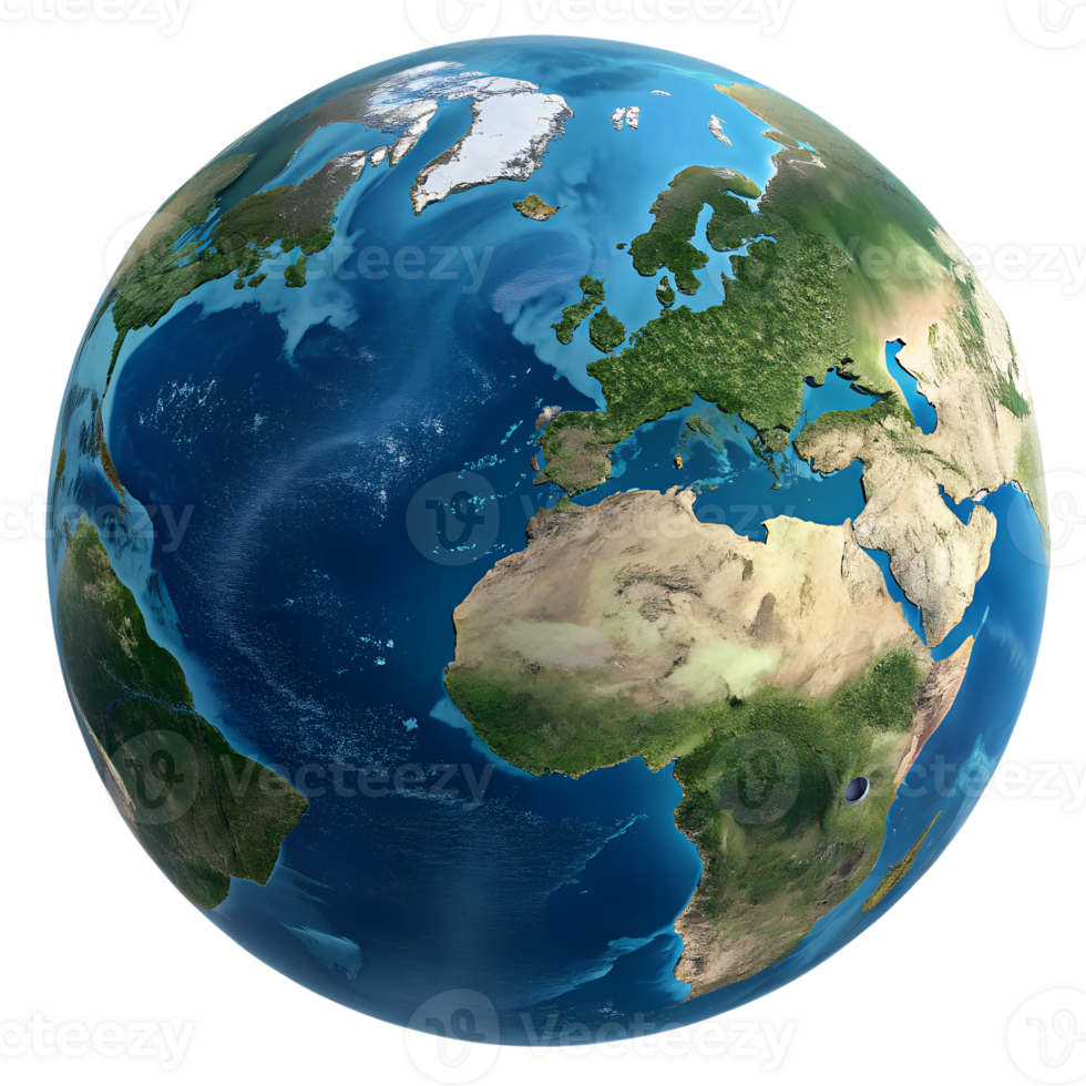 Realistic Earth view from space png
