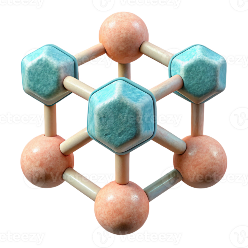 magnificent creative Geometric Scent Molecule Illustration Cutout Isolated Element png