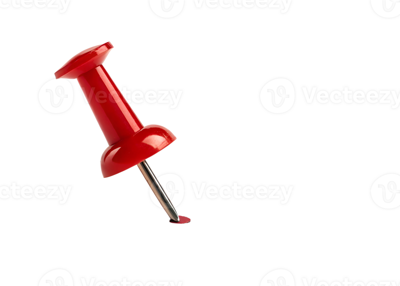 Red push pin resting on white background png