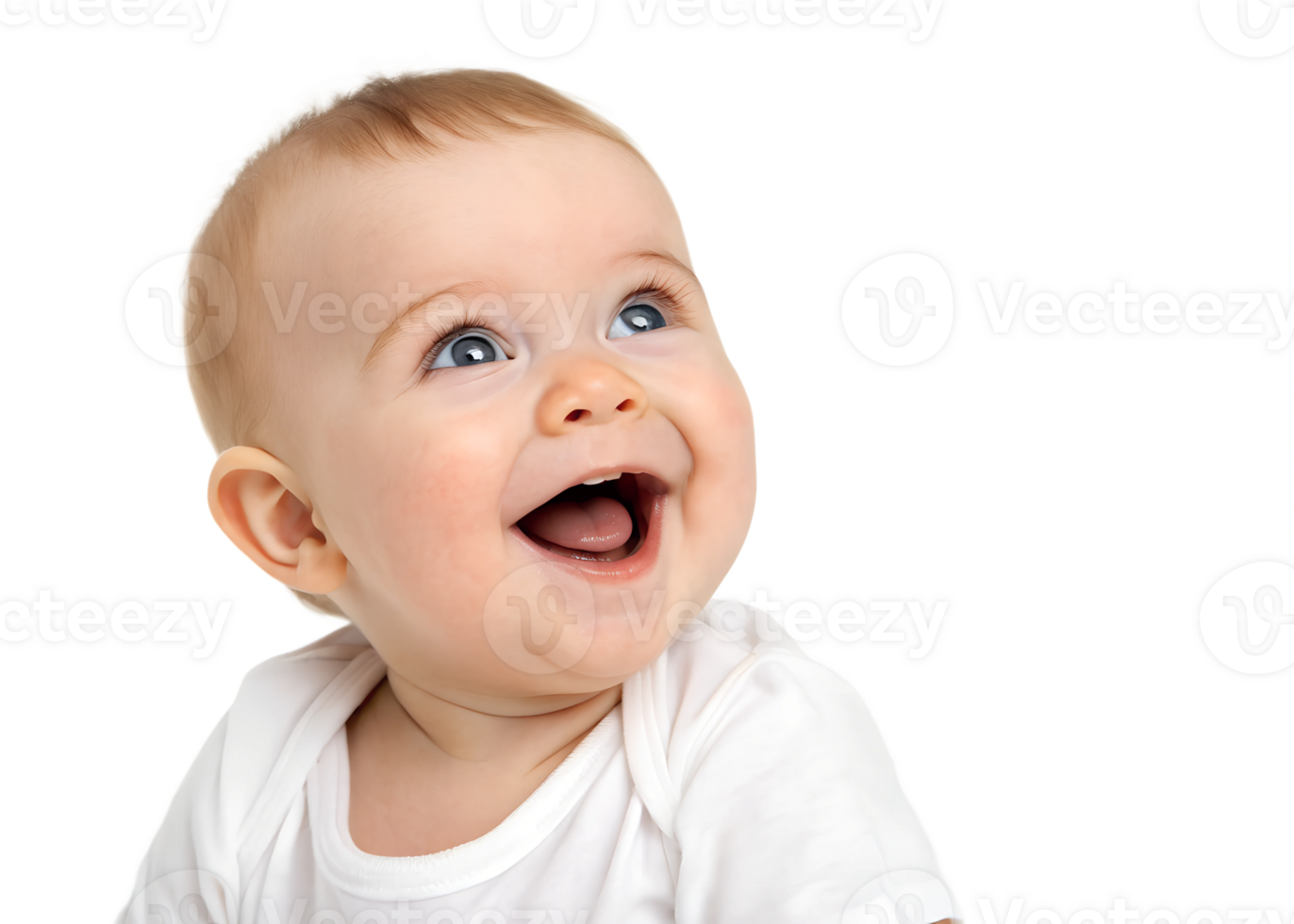 Joyful baby on white background png