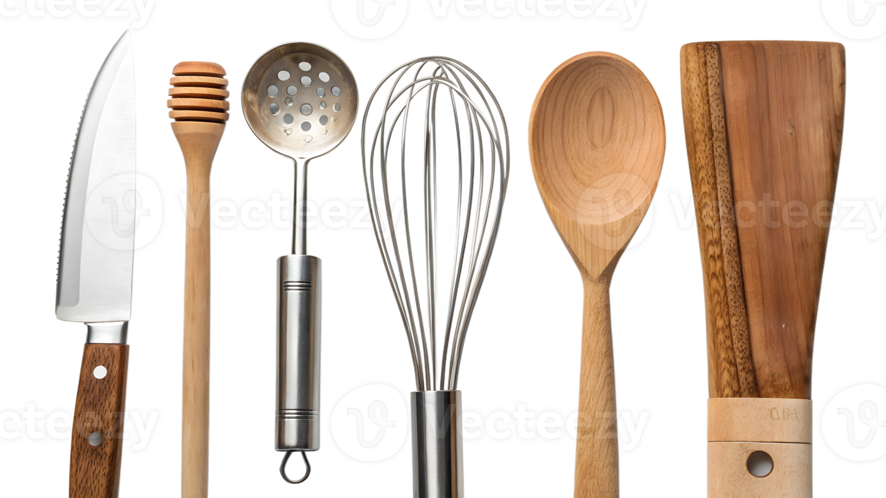 Kitchen utensils arranged for culinary preparation png