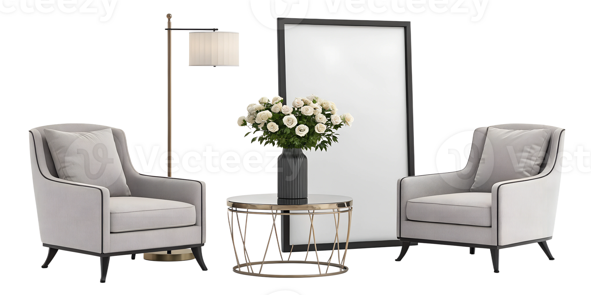 Modern decor for a stylish living room png
