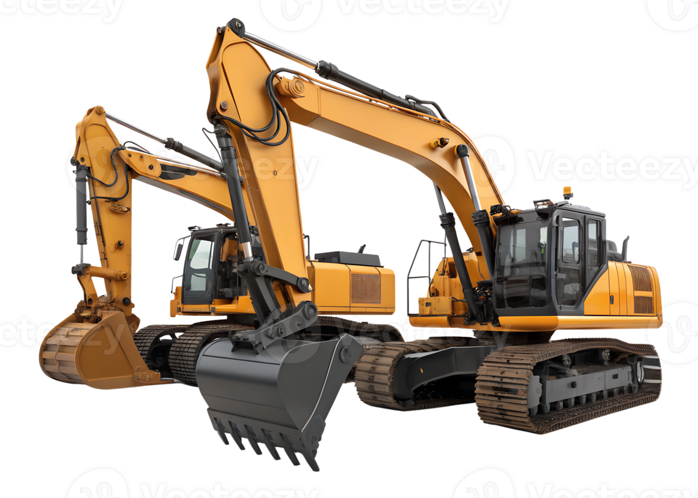 Heavy machinery working at a construction site png