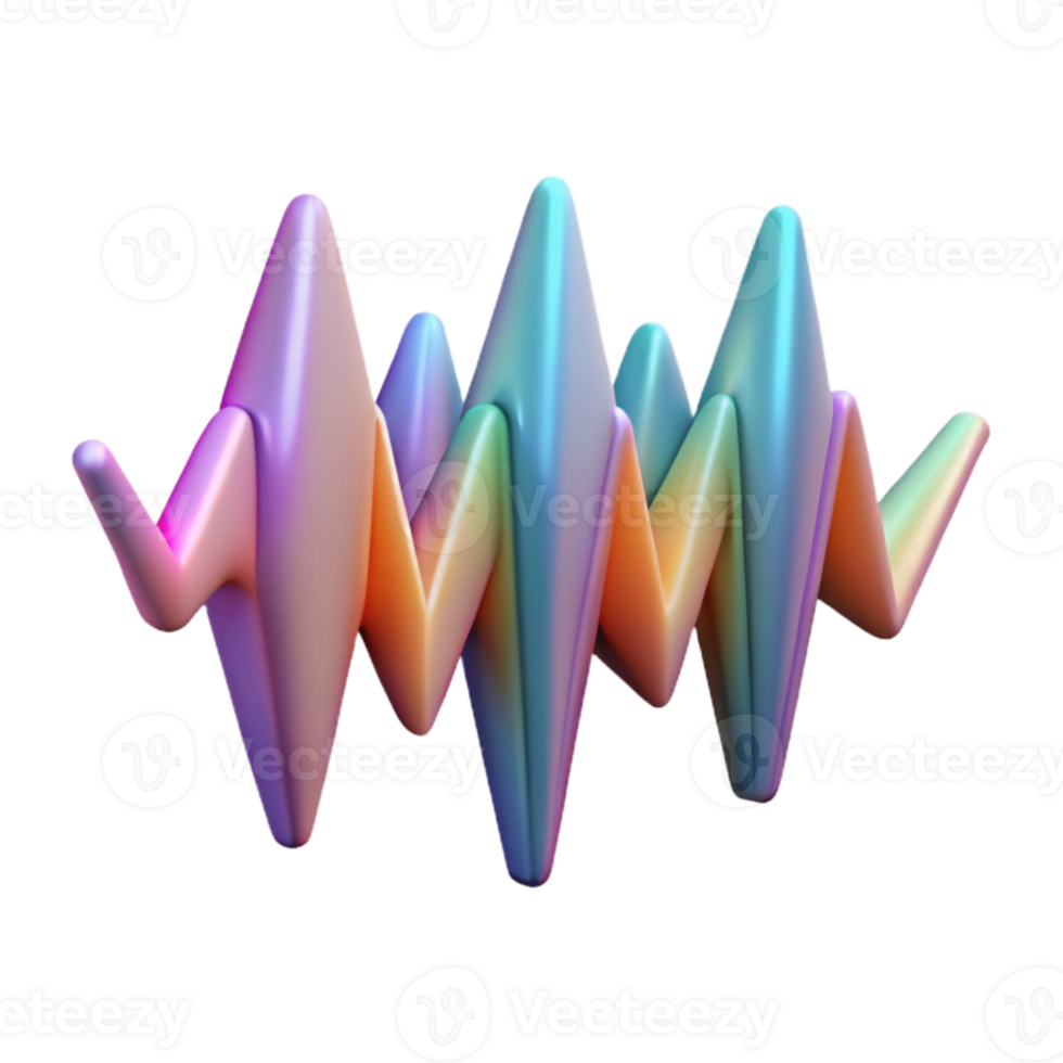 beautiful modern Geometric Soundwave Spectrum Chart Isolated Element with Peaks and Valleys original png