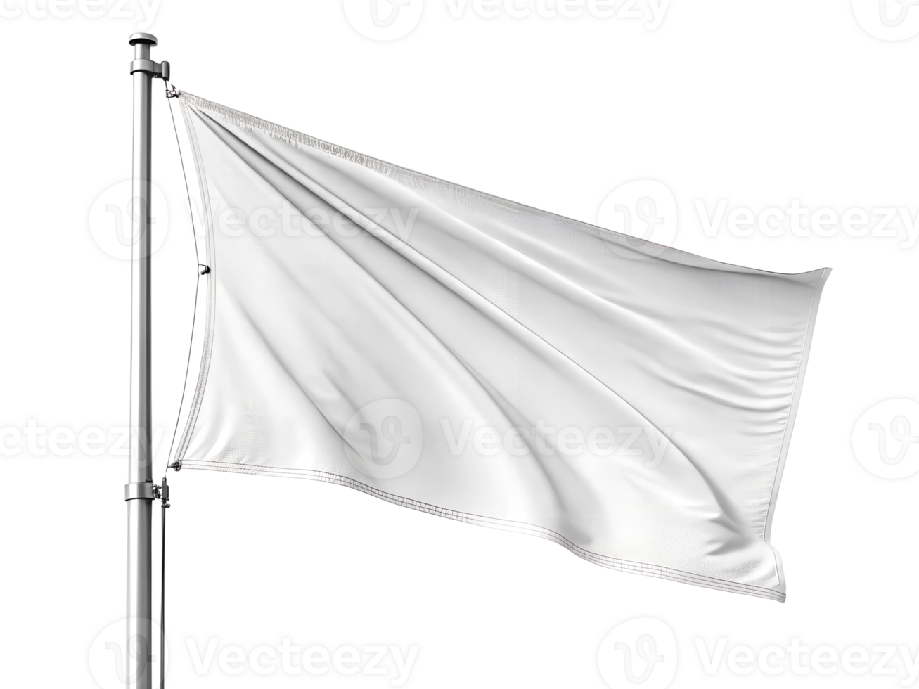 White flag flying on a flagpole in a calm setting png
