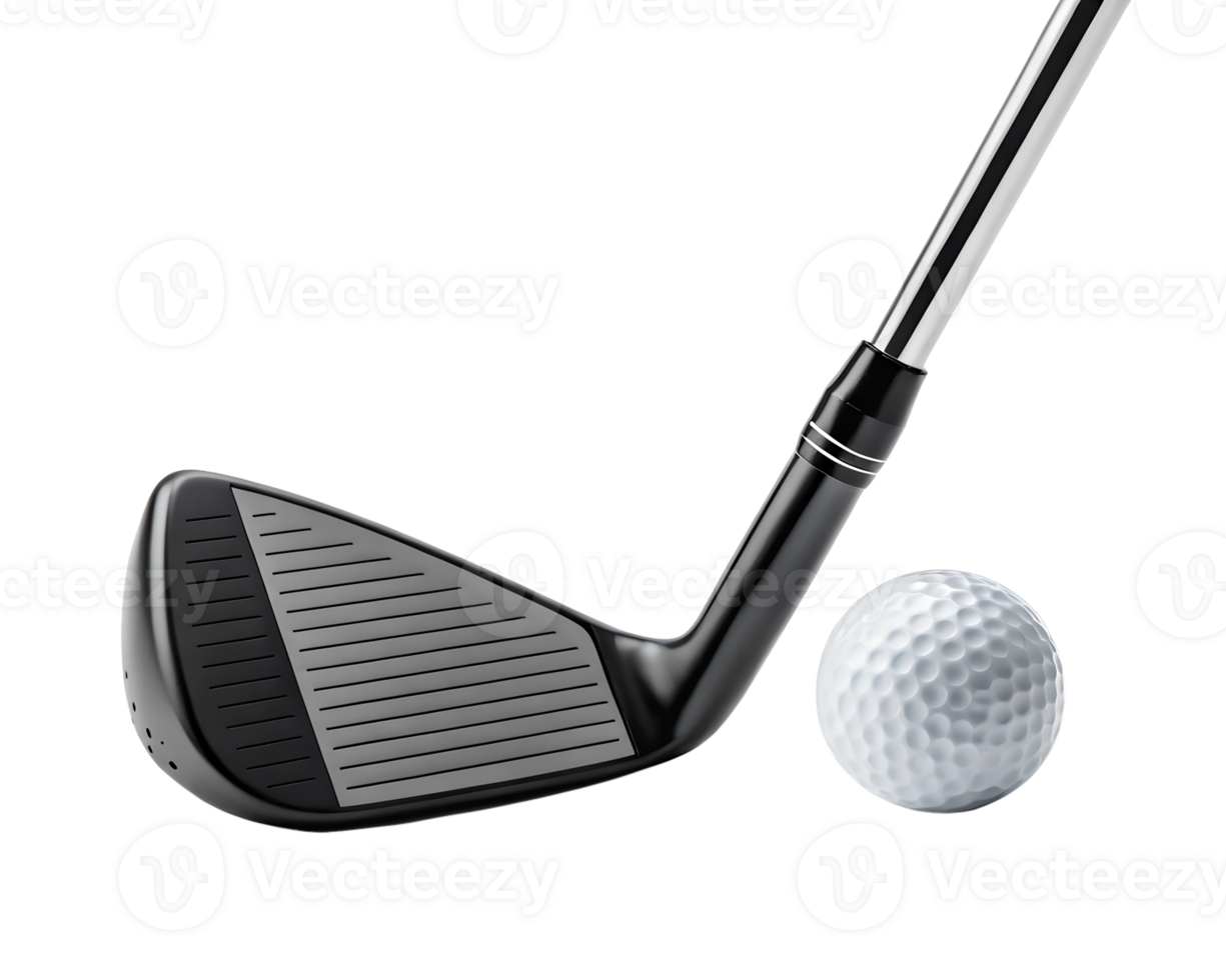 Golf club and ball prepared for a swing png