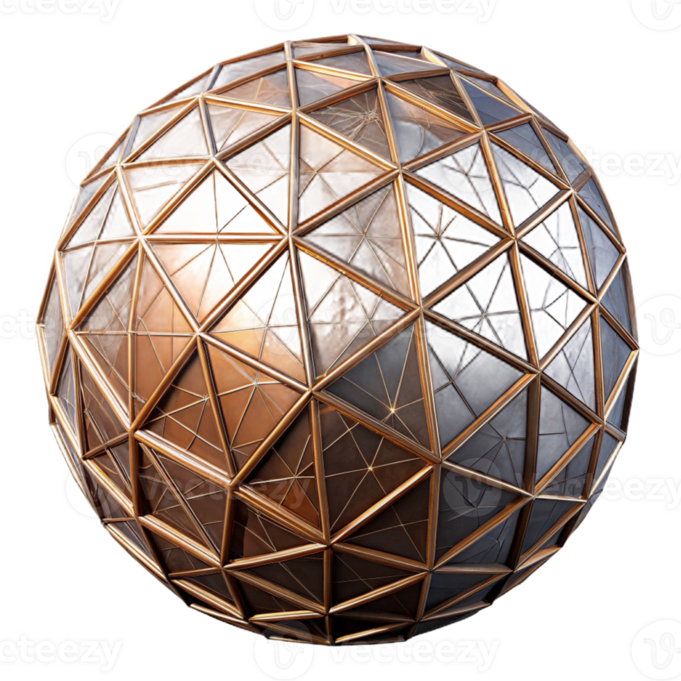 wonderful abstract Geometric Sphere with Wireframe Structure genuine png