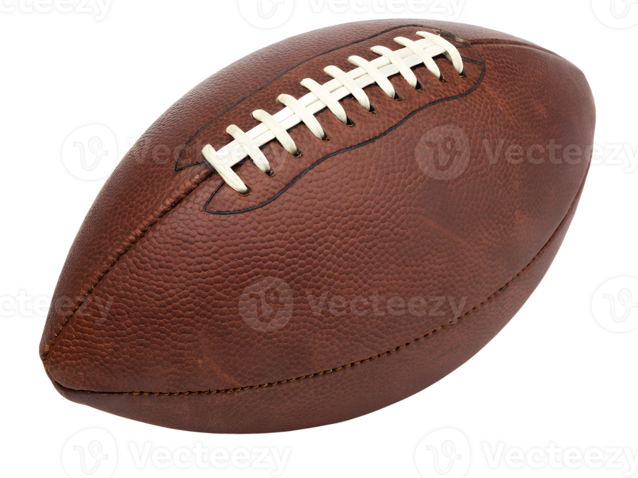 Vintage brown football resting on a surface png